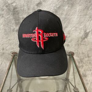 Adidas NBA Houston Rockets Adj. hook & Loop wool Hat Cap OSFM Black/Red R logo